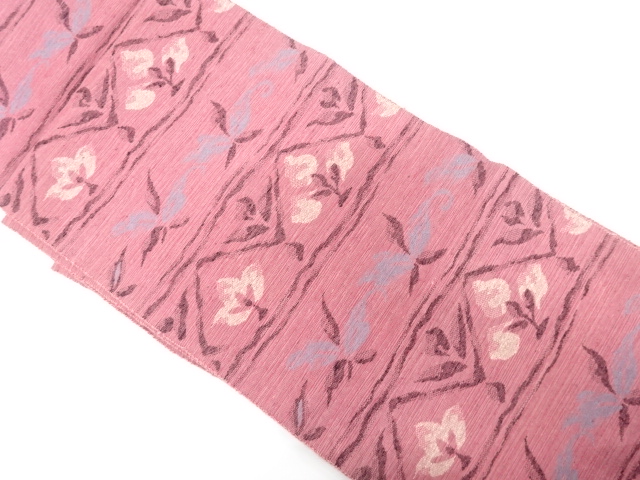 JAPANESE KIMONO / ANTIQUE NAGOYA OBI / WOVEN FLOWER